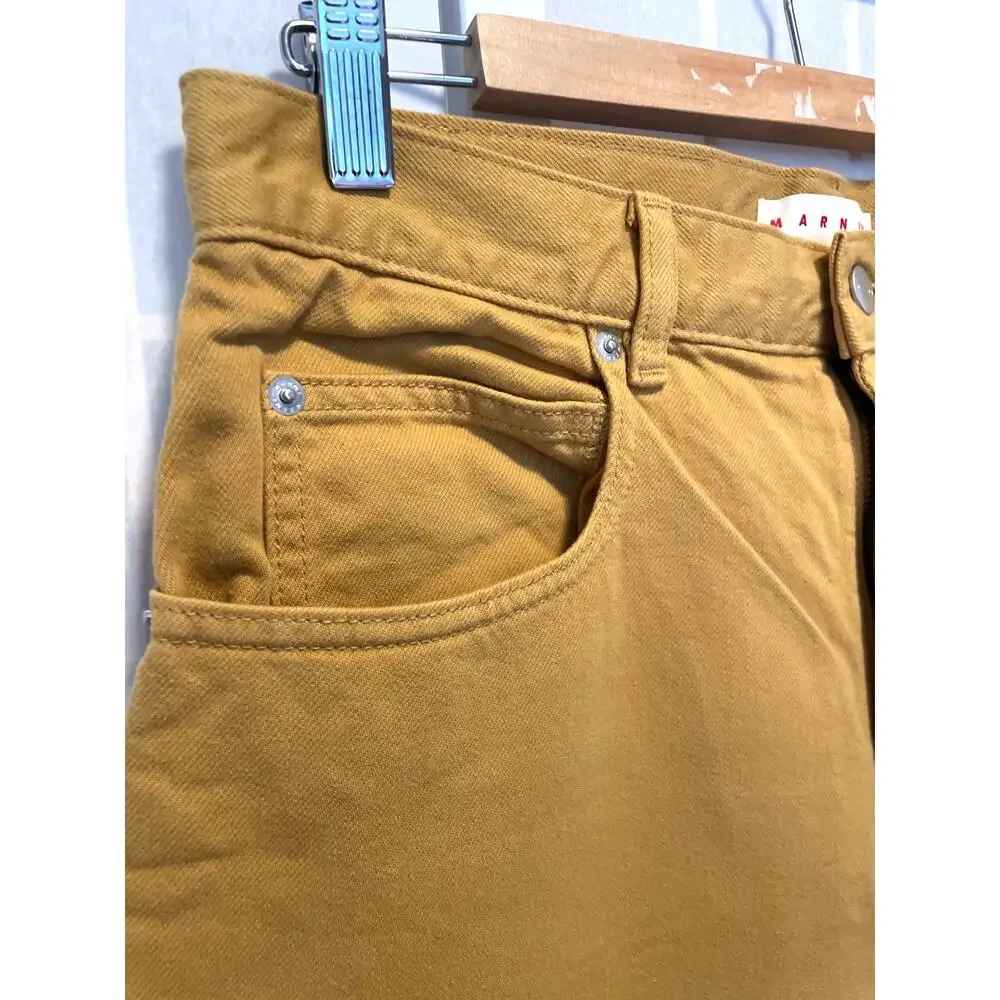 Marni x Uniqlo Wide Leg Pants Mustard Yellow 27x31 Oversized Contemporary Artsy - Picture 5 of 8